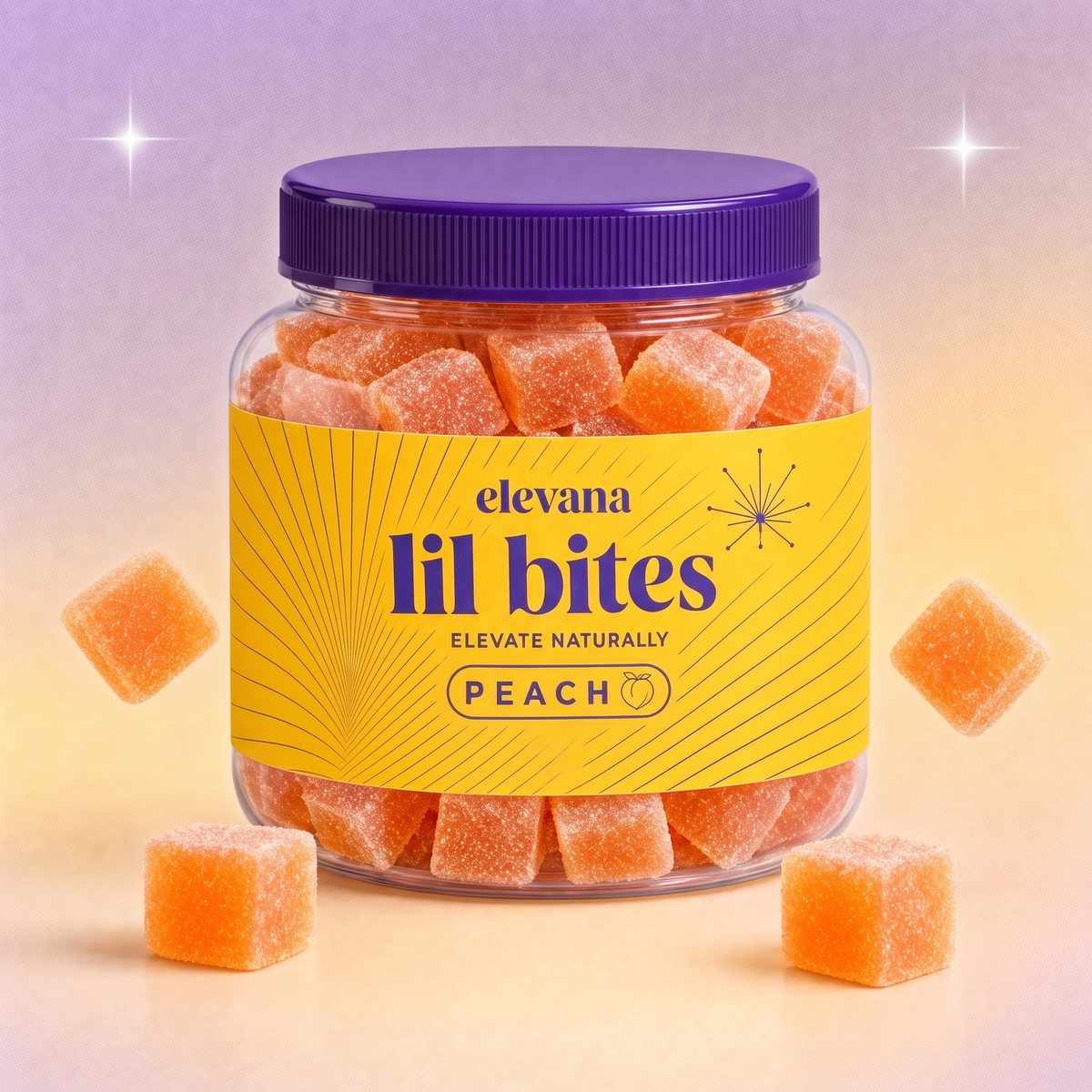lil bites Peach gummies, jar