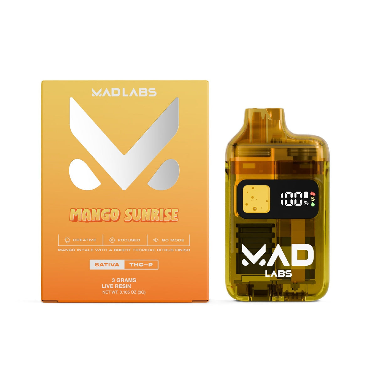 MAD Labs Mango Sunrise live resin THC-P vape
