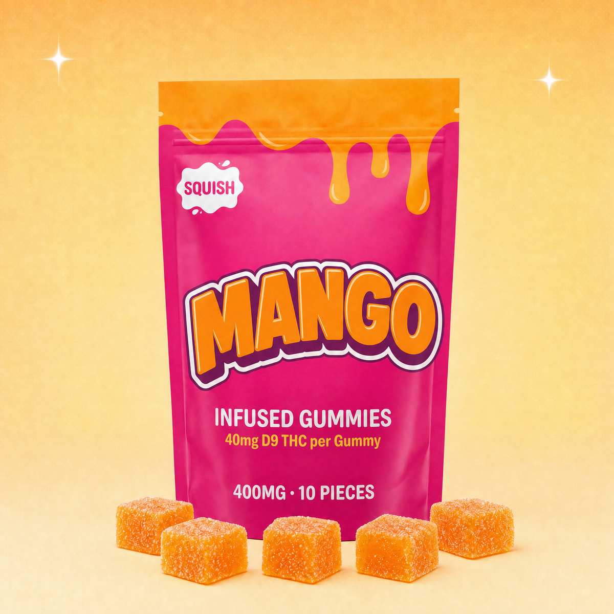 SQUISH Mango gummies, 10-count pouch