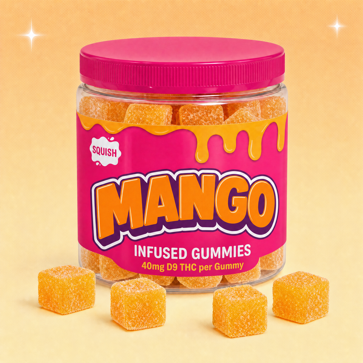 SQUISH Mango gummies, jar
