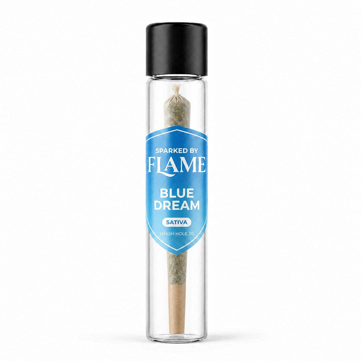 Blue Dream Hash Hole in its Sparked by Flame tube