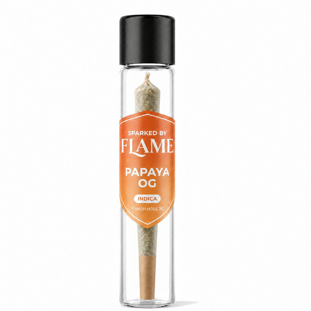 Papaya OG Hash Hole in its Sparked by Flame tube